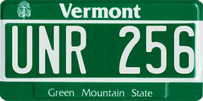 VT license plate UNR256