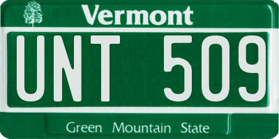 VT license plate UNT509