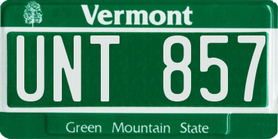 VT license plate UNT857