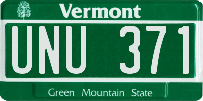 VT license plate UNU371