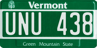 VT license plate UNU438
