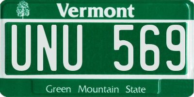 VT license plate UNU569