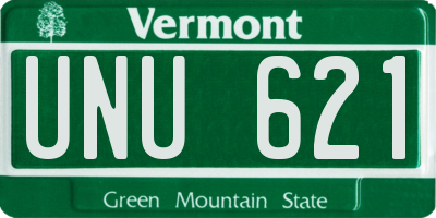 VT license plate UNU621
