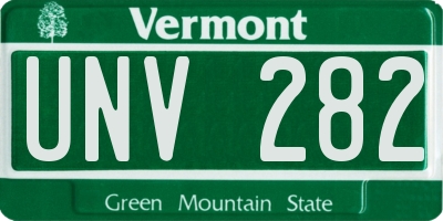 VT license plate UNV282