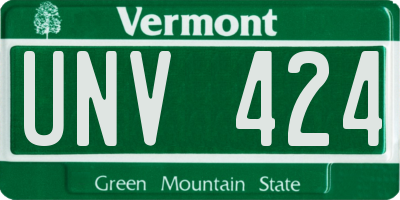 VT license plate UNV424