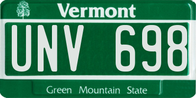 VT license plate UNV698