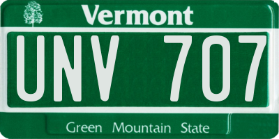 VT license plate UNV707