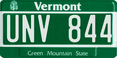 VT license plate UNV844