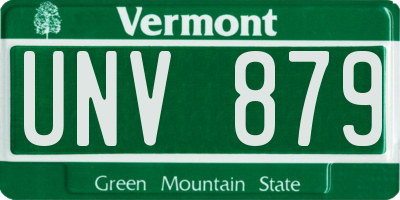 VT license plate UNV879
