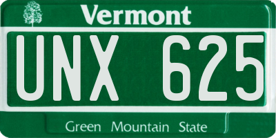 VT license plate UNX625