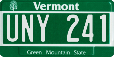 VT license plate UNY241