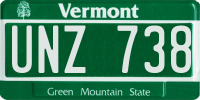 VT license plate UNZ738