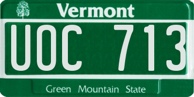 VT license plate UOC713