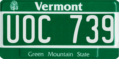 VT license plate UOC739