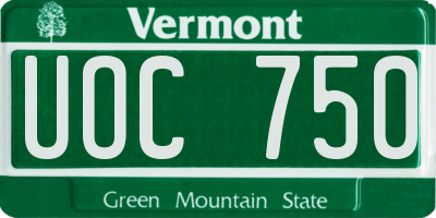VT license plate UOC750