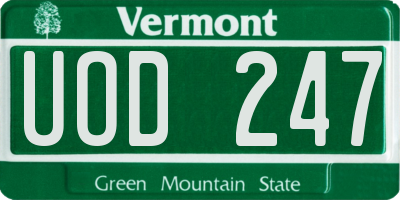 VT license plate UOD247