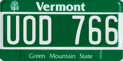 VT license plate UOD766