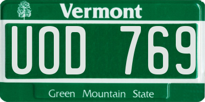 VT license plate UOD769