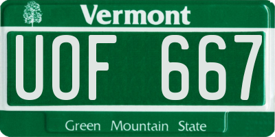 VT license plate UOF667