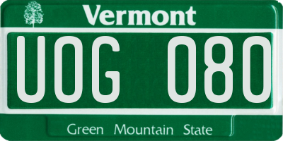 VT license plate UOG080