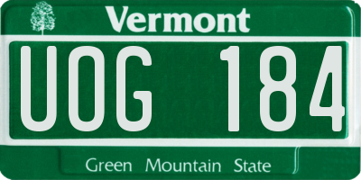 VT license plate UOG184