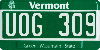 VT license plate UOG309