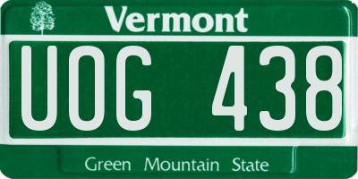 VT license plate UOG438