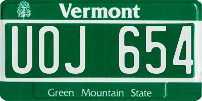 VT license plate UOJ654