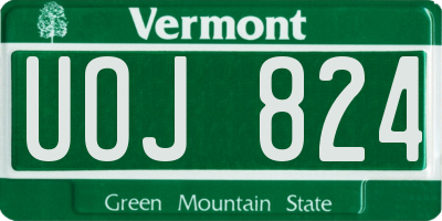 VT license plate UOJ824