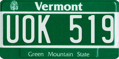 VT license plate UOK519
