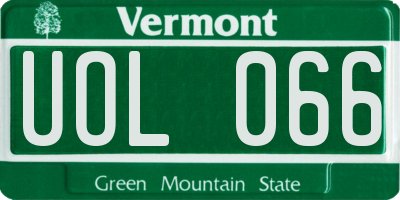 VT license plate UOL066