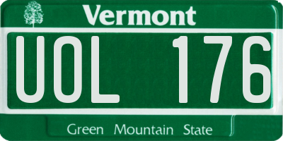 VT license plate UOL176