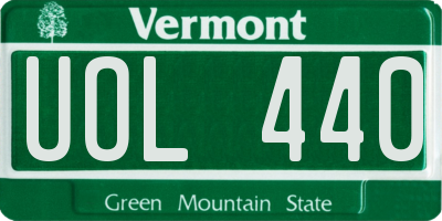 VT license plate UOL440