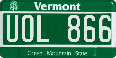 VT license plate UOL866