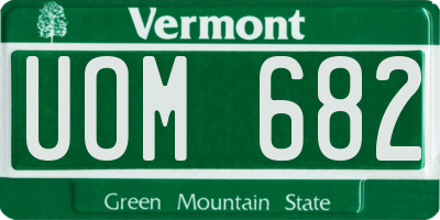 VT license plate UOM682
