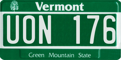 VT license plate UON176