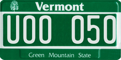 VT license plate UOO050