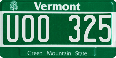 VT license plate UOO325