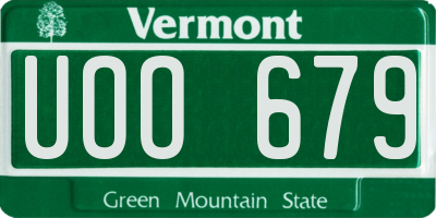 VT license plate UOO679
