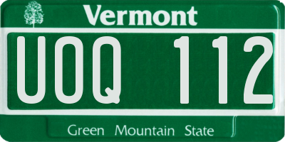 VT license plate UOQ112