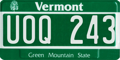 VT license plate UOQ243