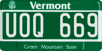 VT license plate UOQ669