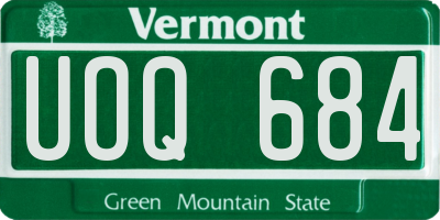 VT license plate UOQ684