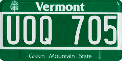 VT license plate UOQ705