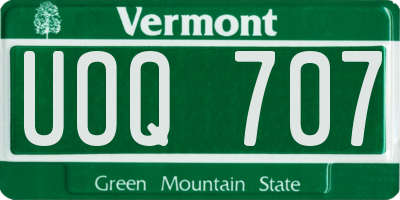 VT license plate UOQ707