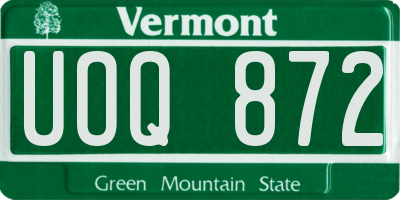 VT license plate UOQ872
