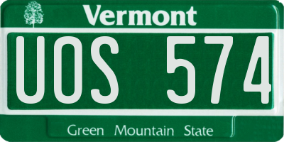 VT license plate UOS574