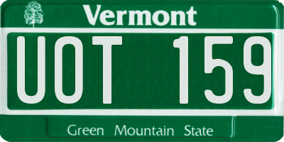 VT license plate UOT159