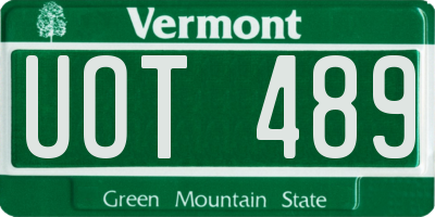 VT license plate UOT489