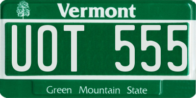 VT license plate UOT555